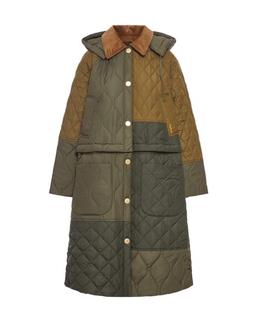 Barbour Green Cookston Quilted Single-Breasted Coat