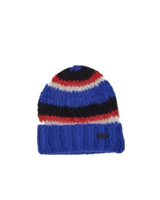Saint Laurent Blue Striped Knitted Hat for men