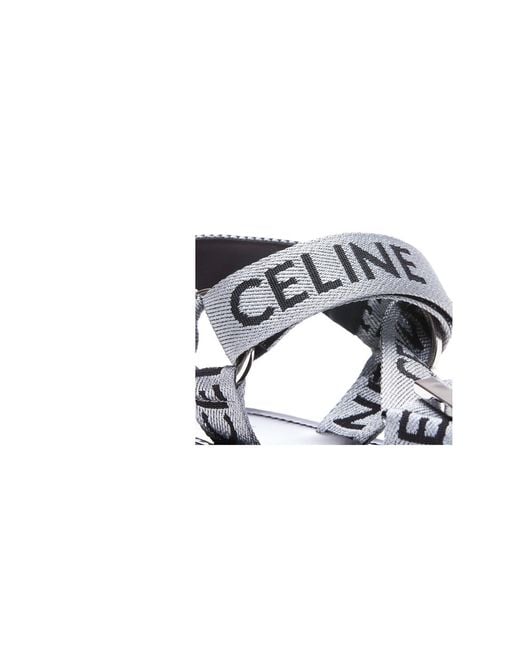 Céline White Logo Sandals for men