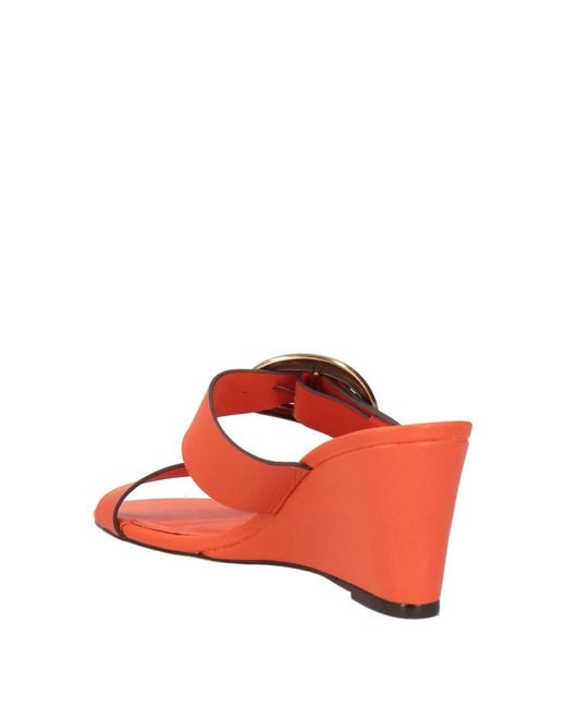 Farm Rio Red Minimalist Solid Color Leather Sandals