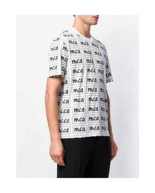McQueen White Printed Logot-Shirt for men