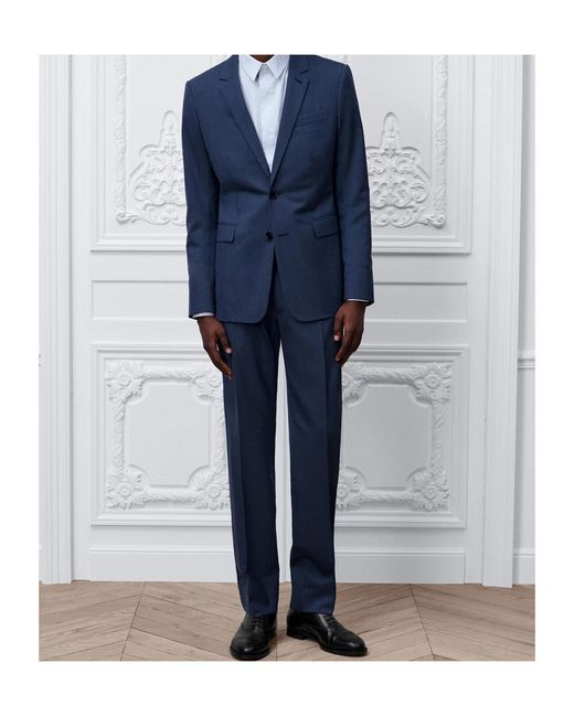 Dior Blue Long-Sleeved Suit Jacket Set for men