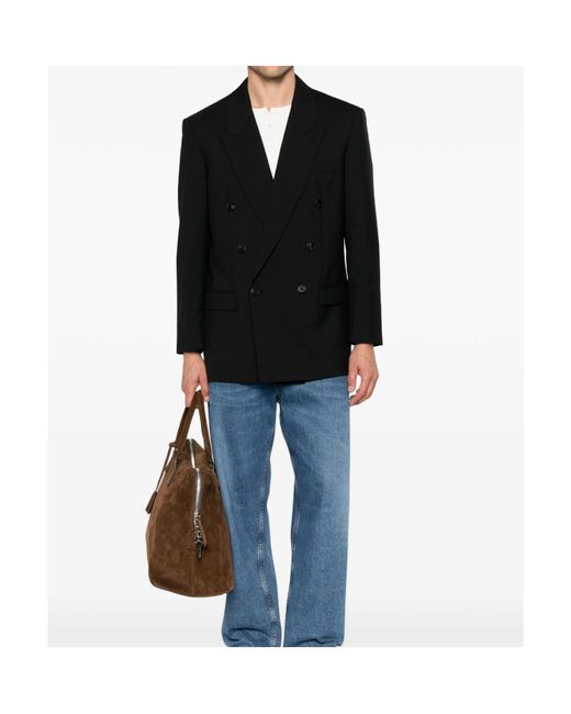 The Row Black Mazzy Double-Breasted Blazer for men