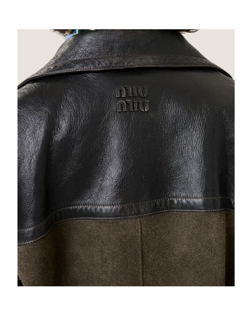 Miu Miu Brown Panelled Button-Up Jacket