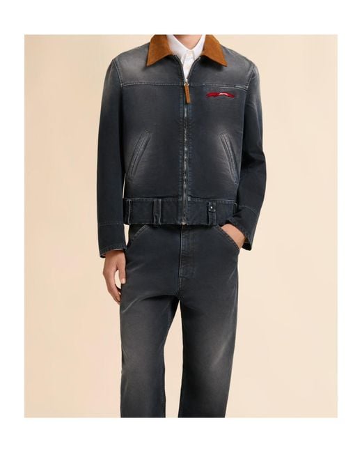 Marni Black Contrast Collar Zip Jacket for men