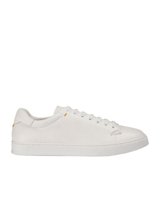 Doucal's White Lace-Up Sneakers for men