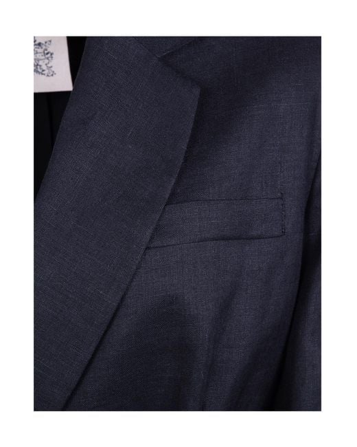 Semicouture Blue Belted Single-Breasted Blazer