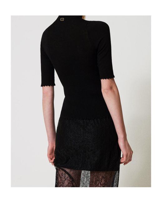 Twinset Black Knitted T-Shirt