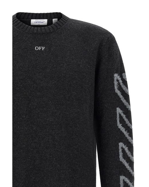 Off-White c/o Virgil Abloh Black Diag Arrow Fuzzy Sweater for men