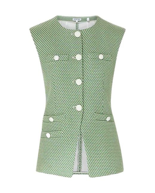 Veronica Beard Green Round Collar Sleeveless Vest