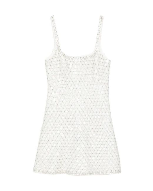 Jonathan Simkhai White Embellished Sleeveless Mini Dress