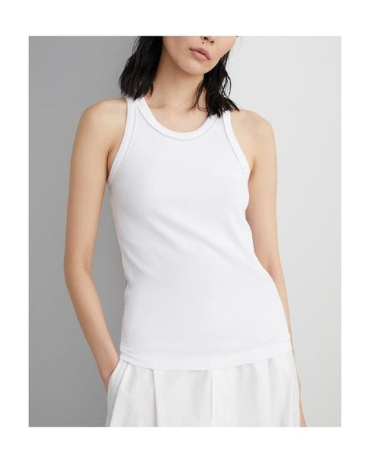 Brunello Cucinelli White Stretched Ribbed Jersey Top