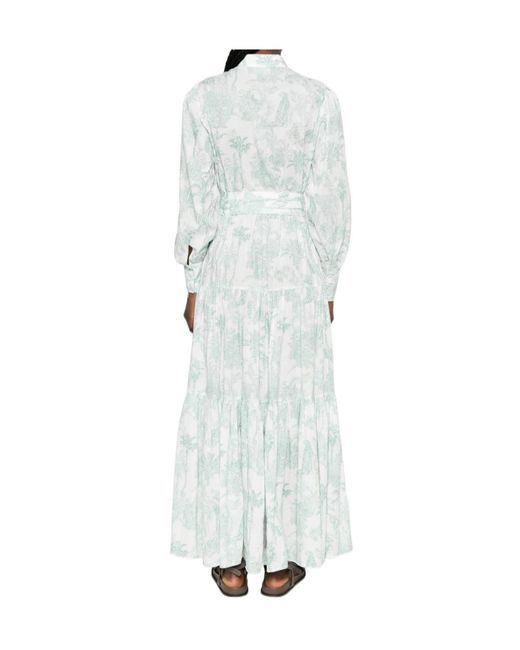 Mc2 Saint Barth White Jensen Long Shirt Dress