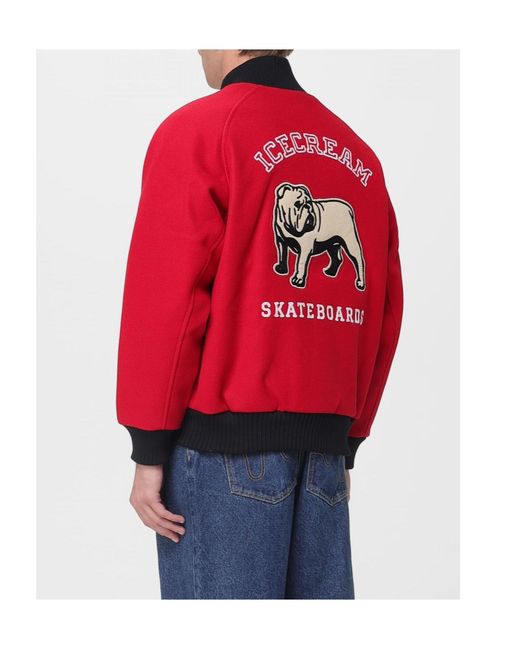 ICECREAM Red Long-Sleeved Casual Jacket for men