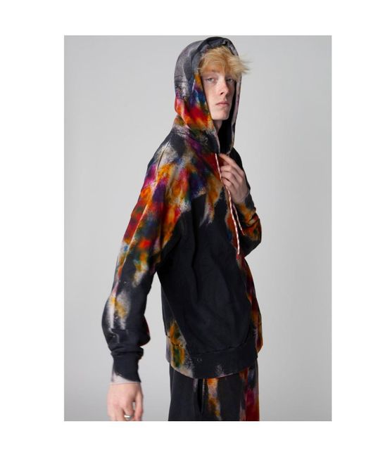 Aries Black Spray-Paint Drawstring Hoodie for men