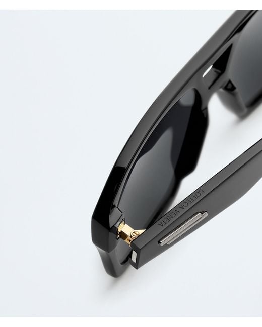 Bottega Veneta Black Classic Aviator Sunglasses for men