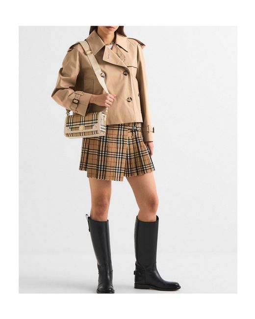 Burberry Natural Short Double-Breasted Trench Coat