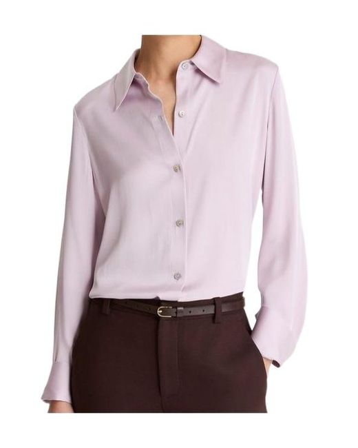 Vince Purple Collared Long-Sleeved Shirt