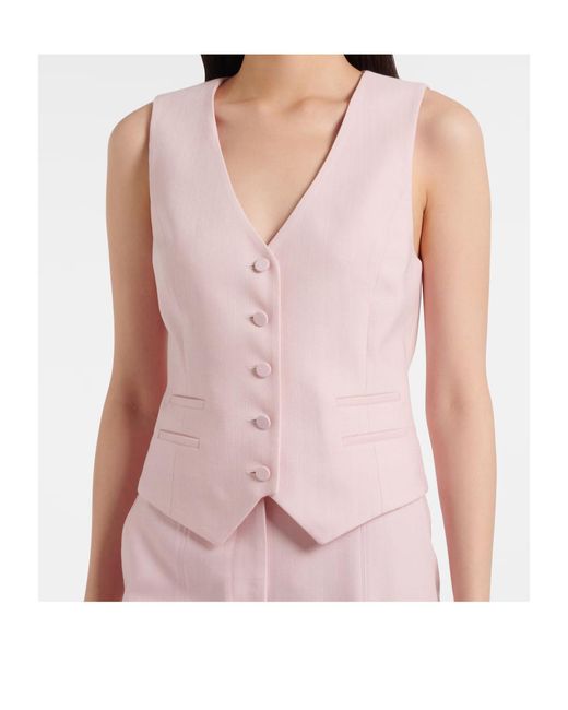Gabriela Hearst Pink V-Neck Vest