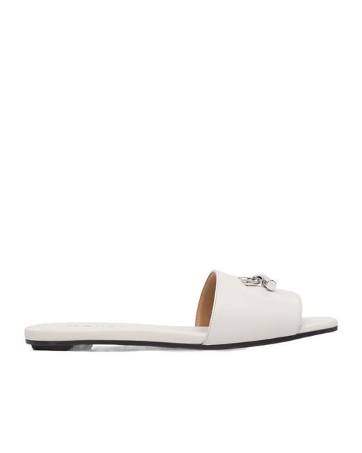McQueen White T-Bar Slip-On Slides
