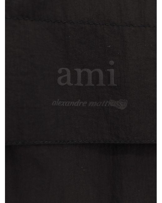 AMI Black Zip-Up Lightweight Jacket for men