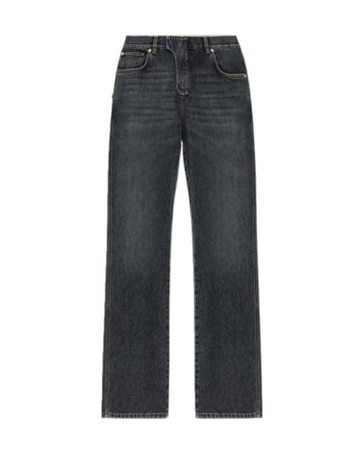 Balmain Gray Straight Leg Jeans for men