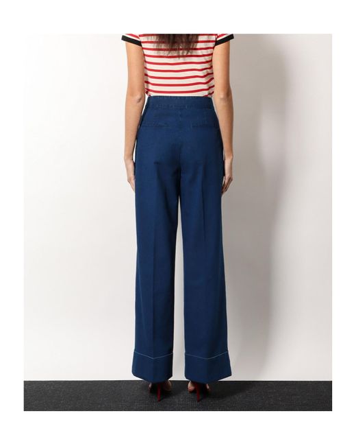 Valentino Blue Button Detailed Straight Leg Jeans