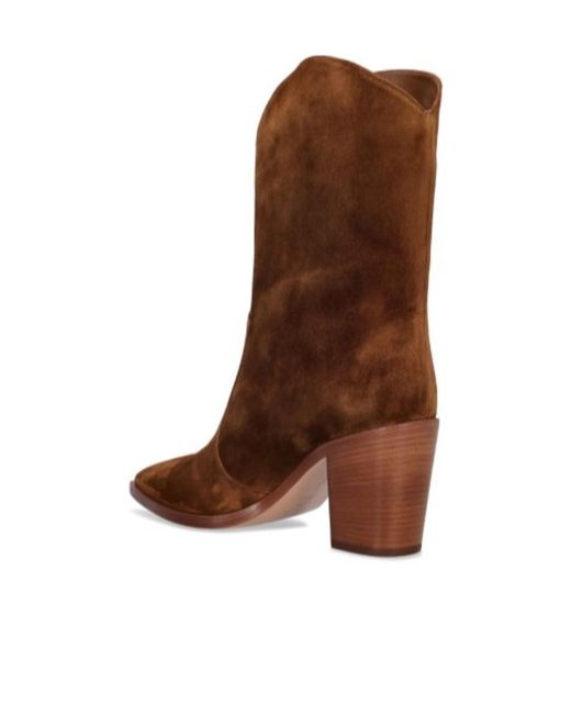Gianvito Rossi Brown Logo Boots