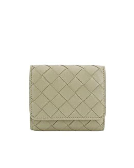 Bottega Veneta Natural Intrecciato Tri-Fold Wallet