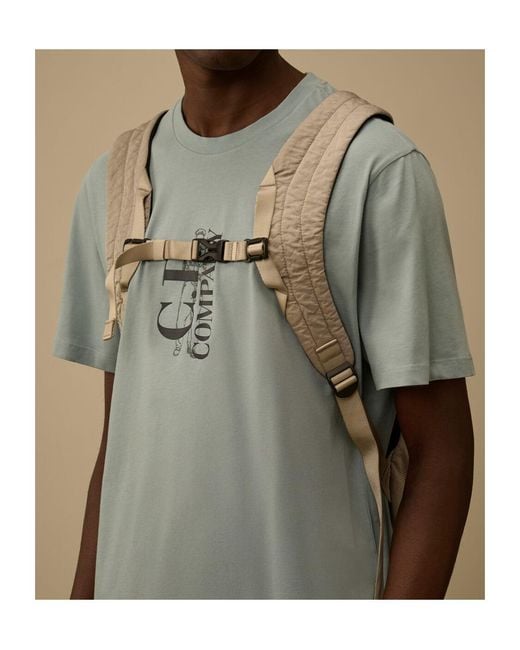C P Company Brown Lens-Detail Backpack for men