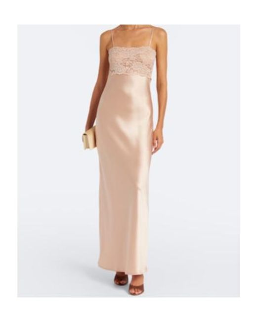 AYA MUSE White Myra Lace And Satin Gown