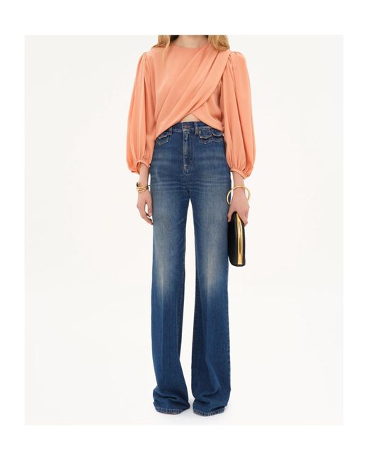 Chloé Blue Chloé High-Waisted Flared Jeans