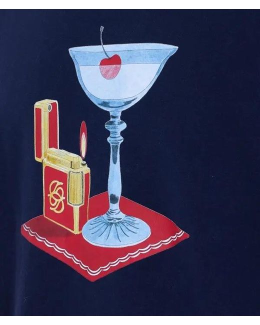 Drole de Monsieur Blue Printed T-Shirt for men