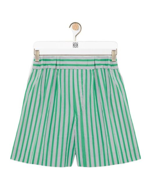 Loewe Green Striped Shorts