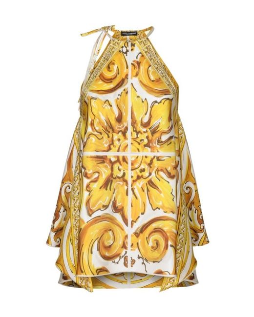 Dolce & Gabbana Yellow Sleeveless Tops