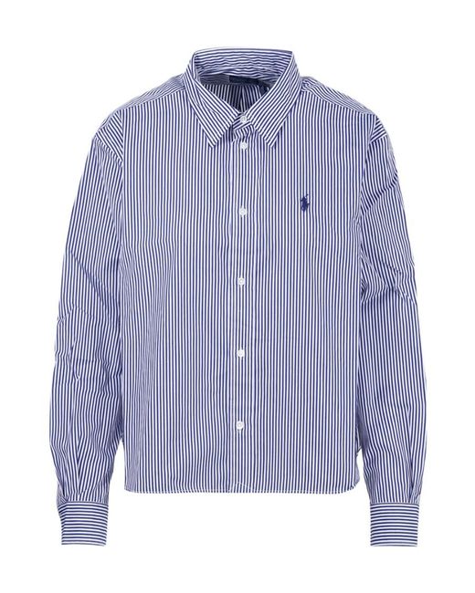 Polo Ralph Lauren Blue Pony Embroidered Striped Shirt