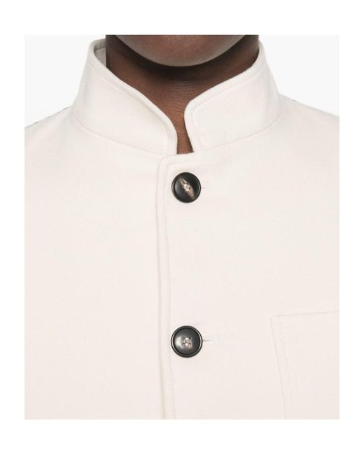 Circolo 1901 White Mandarin-Collar Patch-Pocket Jacket