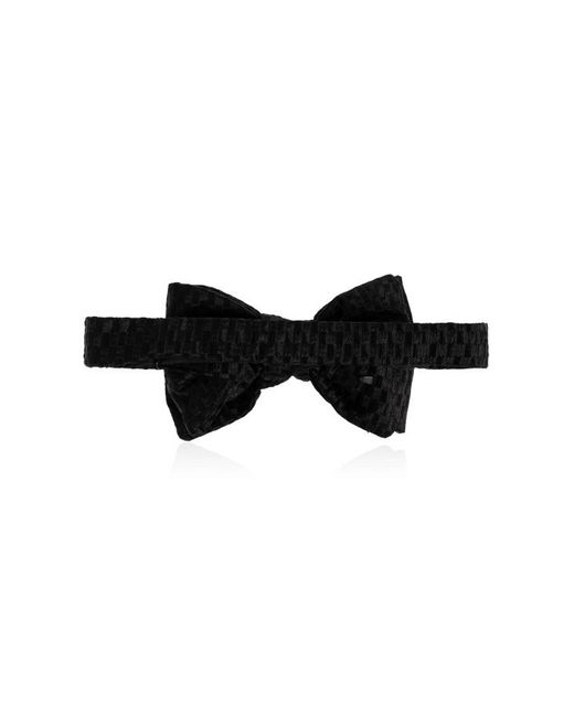 Tom Ford Black Geometric Pattern Bow Tie for men