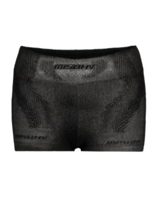 M I S B H V Black Logo-Detail Shorts