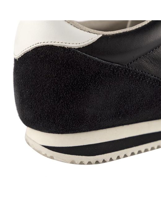 Emporio Armani Black Contrast-Color Lace-Up Casual Sneakers for men