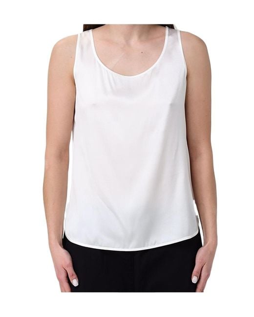 Max Mara White Round Neck Sleeveless Vest