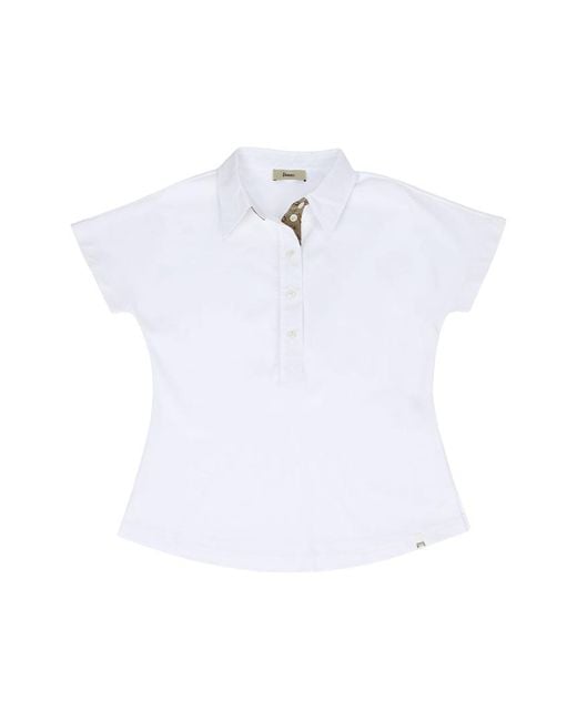 Herno White Button Polo Shirt