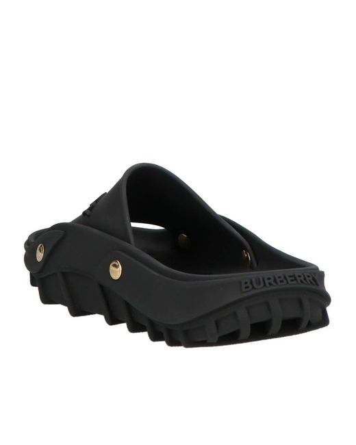 Burberry Black Simple Plastic Slippers