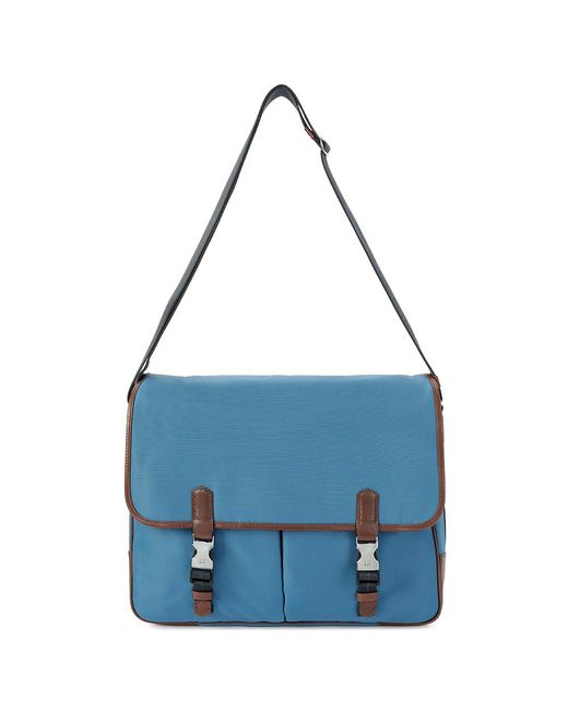 Dunhill Blue Logo Flip Shoulder Bag for men