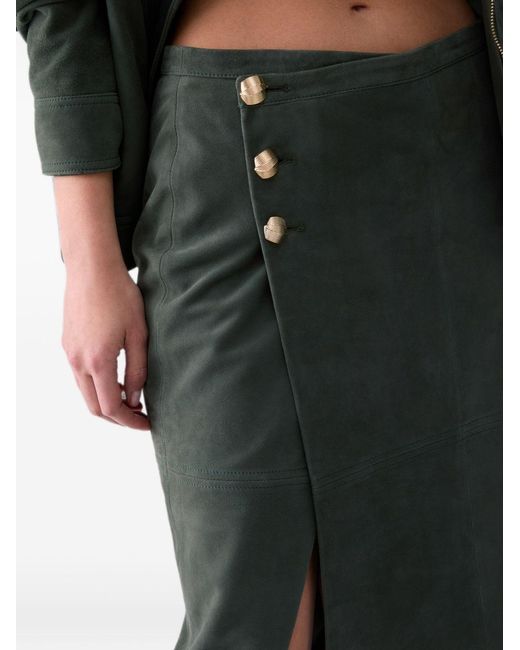 Liu Jo Green Long Suede Jacket