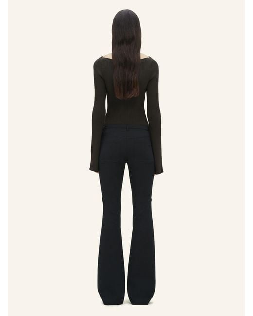 Courreges Black Leg Trim Zipper Casual Pants