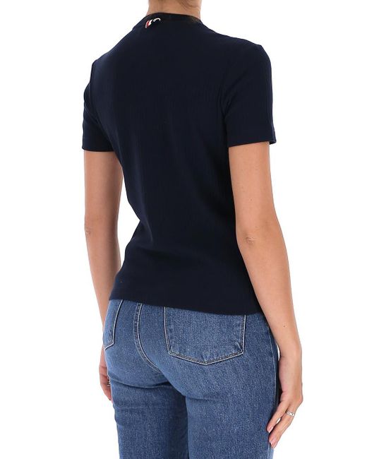 Thom Browne Blue 4-Bar Stripe T-Shirt
