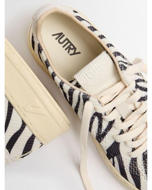Autry White Easeknit Low Printed Sneakers