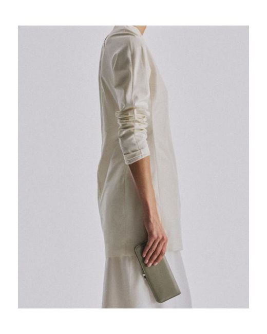 The Row White Long-Sleeve Blouse