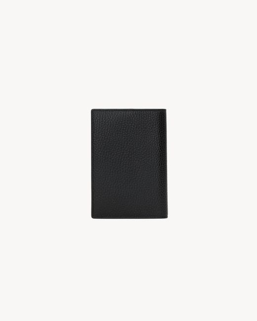 Saint Laurent Black Tiny Cassandre Passport Case for men